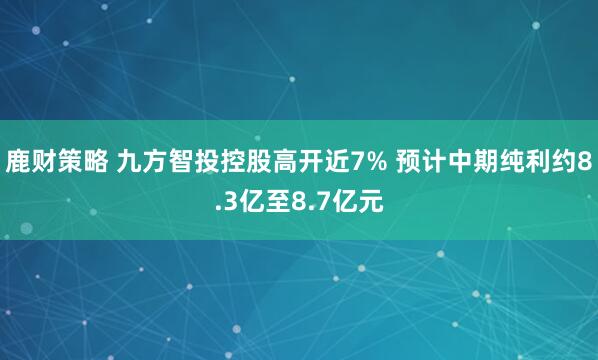 鹿财策略 九方智投控股高开近7% 预计中期纯利约8.3亿至8.7亿元